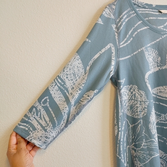 Soft Surroundings Comfy Floral Knit Valerie Tunic Top Sz M - Picture 2 of 10